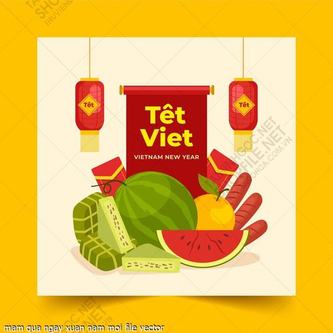 mam qua ngay xuan nam moi file vector